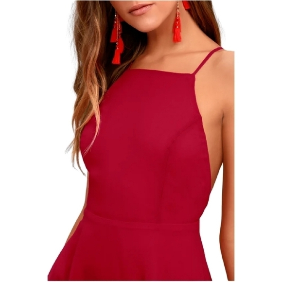 NWT Lulu's 'Letter of Love's Red Skater Mini Dress - Sz S - Picture 4 of 11